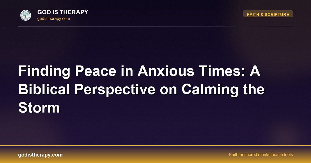 Finding Peace in Anxious Times: A Biblical Perspective on Calming the Storm